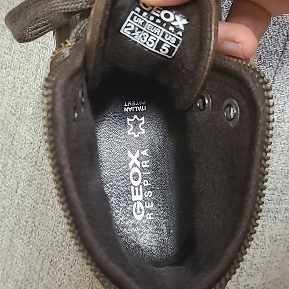 Geox leather canvas style sneakers high top - Picture 4 of 4